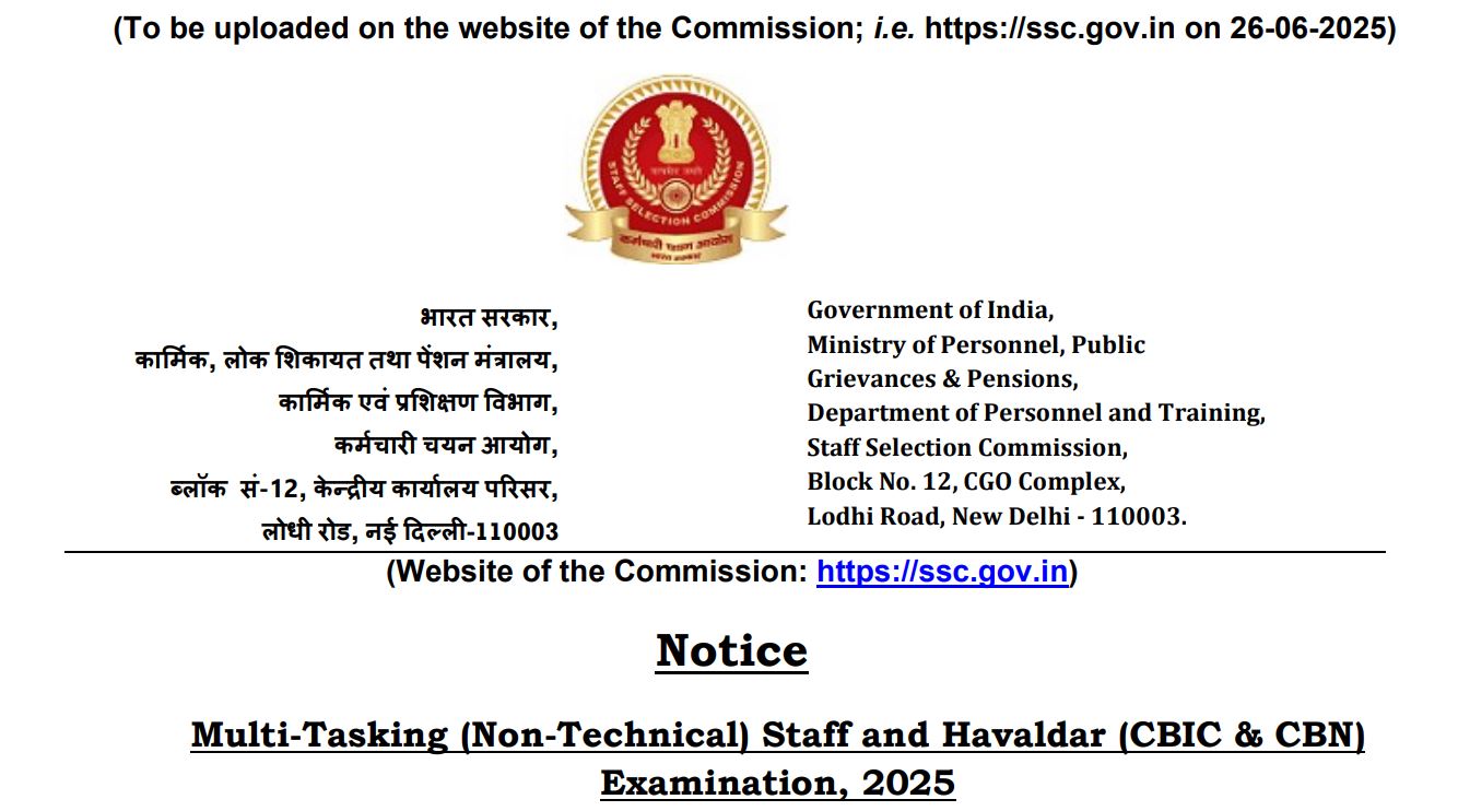 SSC MTS and Havaldar Recruitment Examination 2025