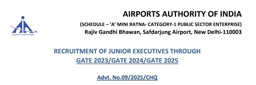 AAI Recruitment 2025 - Apply for 976 Junior Executive Posts by 27th September 2025