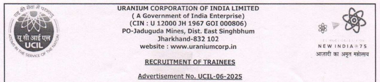 UCIL Recruitment 2025 - 99 Posts of Management Trainee, Diploma Trainee, and Graduate Operational Trainee