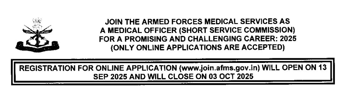 AFMS Medical Officer Recruitment 2025: 225 Posts
