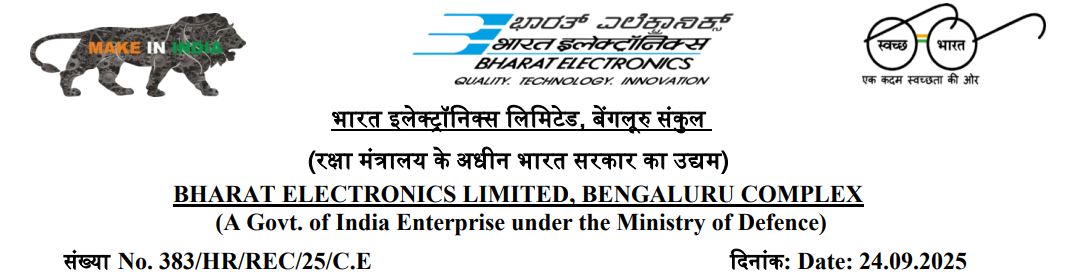 BEL Trainee Engineer I Recruitment 2025: 610 Posts