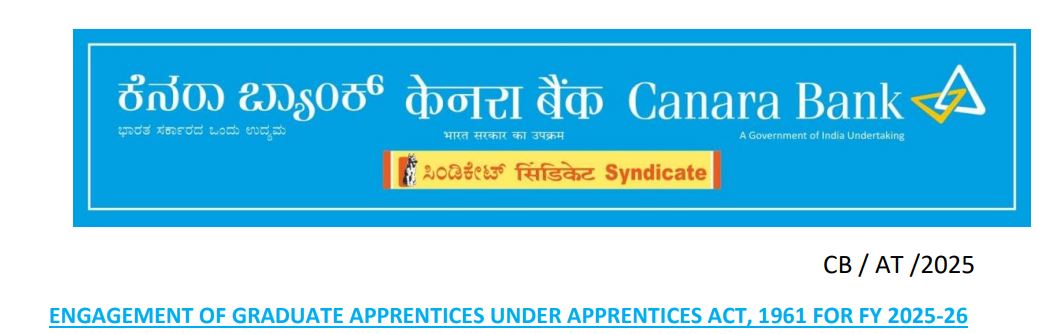 Canara Bank Recruitment 2025 - 3500 Graduate Apprentice posts