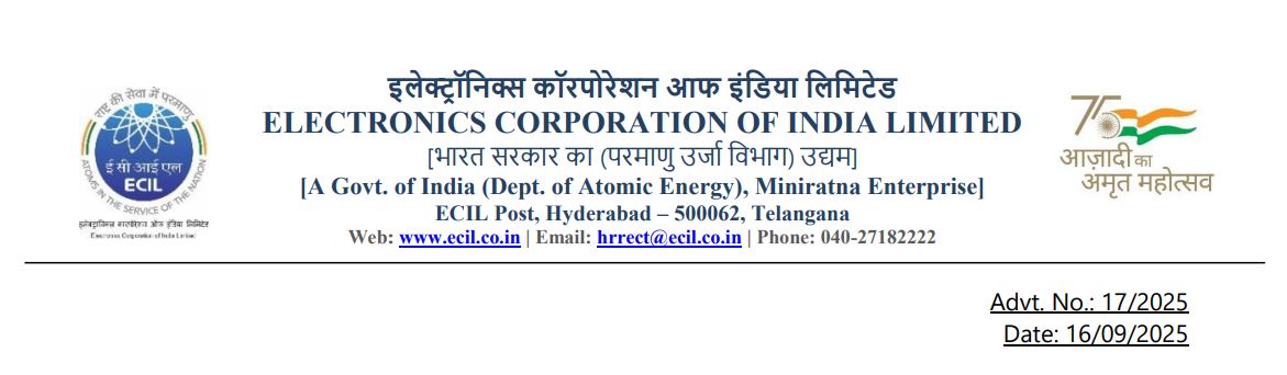 ECIL Recruitment 2025: Apply Online for 160 Technical Officer Posts