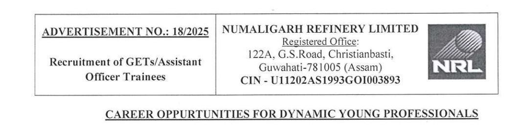 Numaligarh Refinery Limited Recruitment 2025